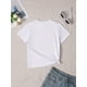 thumbnail image 2 of Girls' School T-Shirt - Cute Cartoon Graphic Tee with Colorful Lettering, Soft Stretchy Round Neck Top for Spring Summer Fall, Machine Washable Playful Back-to-School Outfit, Kindergarten Shirt, 2 of 7