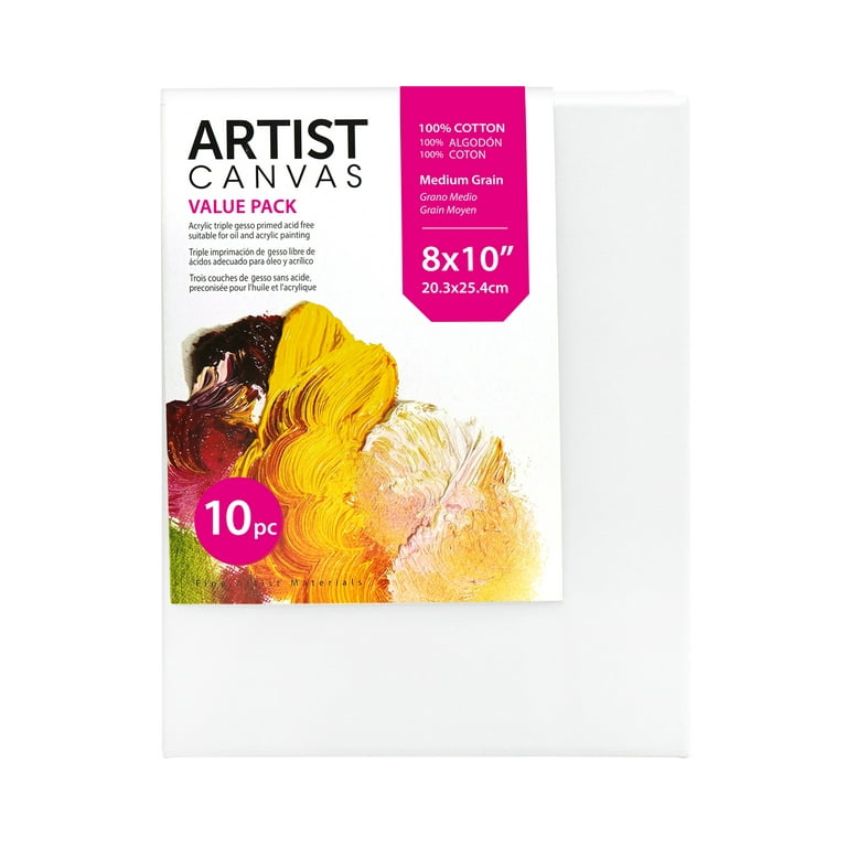 Studio Stretched Canvas, 100% Cotton Acid Free Canvas, 8X10, 10