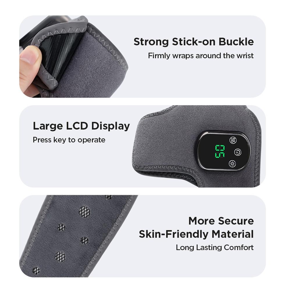GUIREN Ankle Foot Massager with Hot Compress and Vibration, 3 Temperature Settings and 3 Massage Modes, Rechargeable Portable Design for Home, Office