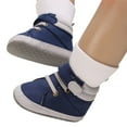 thumbnail image 3 of Otqutp Soft Sole Shoes for Toddler Baby Girls and Boys Warm Shoes Soft Comfortable Canvas Toddler Home Shoes High Tops Round Toe Boots(Blue,6-12 Months), 3 of 5