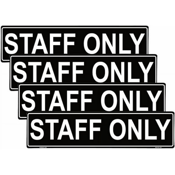 Haobase 4 Pcs Staff Only Sign Self Adhesive Vinyl Sticker (20cm x 5cm)