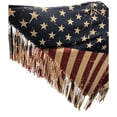 thumbnail image 5 of American Flag Poncho Pullover Topper Jacket Ruana with Fringe Lightweight, 5 of 6