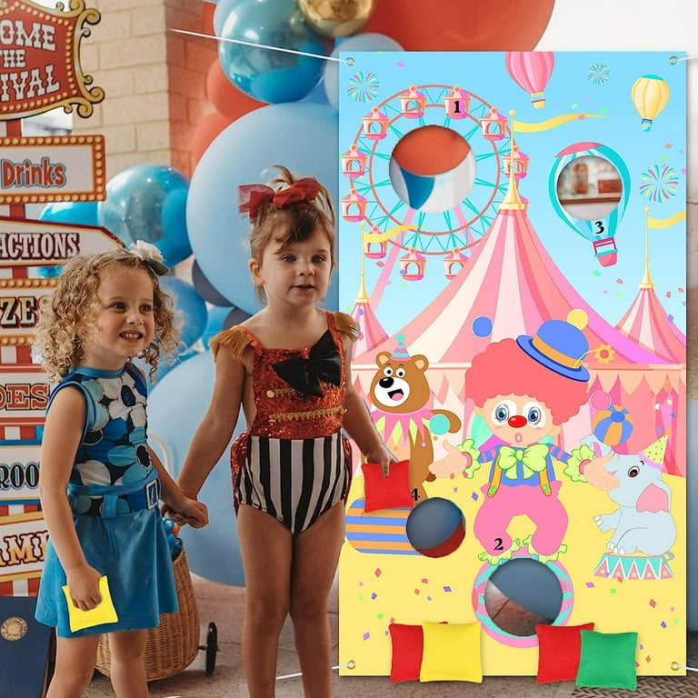 Gioco Lancio Fagioli Clown Carnevale - Banner Con 3 Sacchetti Per Feste Circus Adulti E Bambini - Foto 6