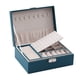 thumbnail image 3 of Xihbxyly Joyero Azul Marino, Organizador de Cuero de Gran Capacidad, Estuche de Almacenamiento de Doble Capa, Bandeja Extraíble, Diseño Elegante, Regalo para Ella, Decoración de Tocador., 3 of 6