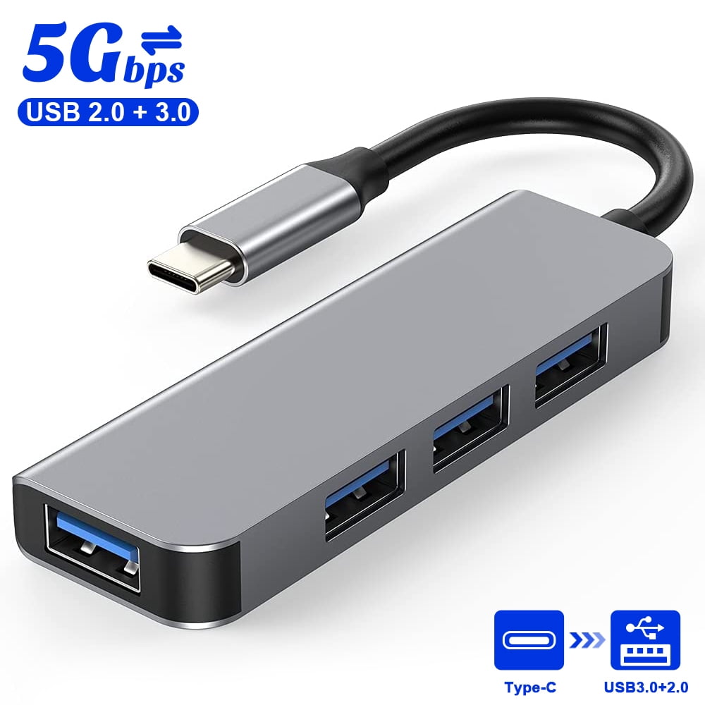 USB C Hub, Aluminum USB C to USB Hub with 4 USB 3.0 Ports for MacBook Pro/Air, iPad Pro, Chromebook, XPS and More