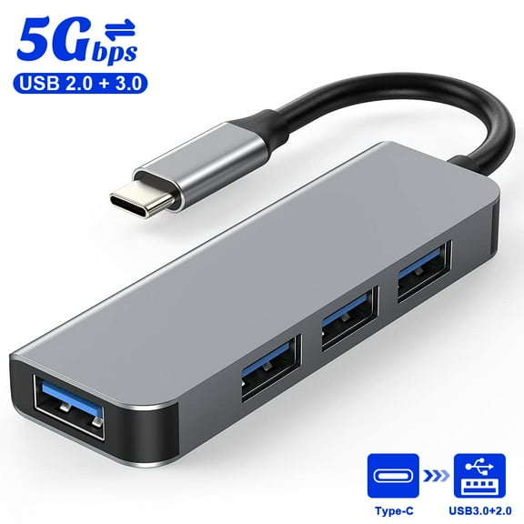 FLPOWER USB C Hub, Aluminum USB C to USB Hub with 4 USB 3.0 Ports