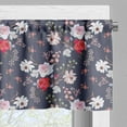 thumbnail image 3 of Ambesonne Floral Valance Pack of 2, Vintage Style Flower Bouquet, 54"X18", Dark Indigo and Multicolor, 3 of 5