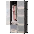 thumbnail image 1 of Closet Organizador Armario Multifuncional con 8 Moldulos Cubicos de Plástico Anti Polvo Desarmable Portátil Lumax Color Transparente con Negro, 1 of 5