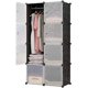 thumbnail image 1 of Closet Organizador Armario Multifuncional con 8 Moldulos Cubicos de Plástico Anti Polvo Desarmable Portátil Lumax Color Transparente con Negro, 1 of 5