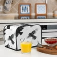 thumbnail image 5 of KLL Monochrome Flying Ravens Print 2 Slice Toaster Dust Covers Kitchen Small Appliance Cover with 2 Pockets,Can hold Jam Spreader Knife & Toaster Tongs (11.4 x 7.9 x 7.5), 5 of 6