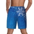 thumbnail image 2 of Lsque Mens Swim Trunks Blue Christmas With Snowflakes Pattern - Bathing Suit Compression Liner - Beach Swim Shorts Swimwear - (S-3XL) - Stretch Quick Dry -, 2 of 9