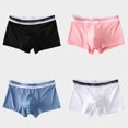 thumbnail image 1 of Summer Men Boxers Ice Silk Seamless Panties Ultra-thin Gradient Color Underpants Breathable 4 PCS Set Slip Silk Panties Men 5 XXXL, 1 of 6