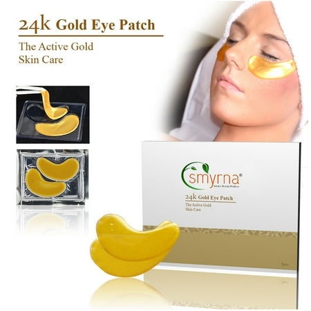 Eze Pillow - Smyrna 24k Nano Gold Collagen Eye Mask Pads 10 Pairs - Under Eye Patches - for Puffy Eyes, Dark Circles, Puffiness