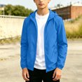 thumbnail image 3 of OGLCCG Kids Rain Jackets With Hood Lightweight Full Zipper Waterproof Raincoat For Boys Girls Casual Fall Winter Windbreaker Jacket 12-20 Years, 3 of 7