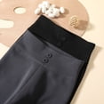 thumbnail image 4 of ZHOGXU Playful Button Waist Solid Color Winter Fleece Lined Leggings Kids Pants For Girls Back To School Wear, 4 of 9