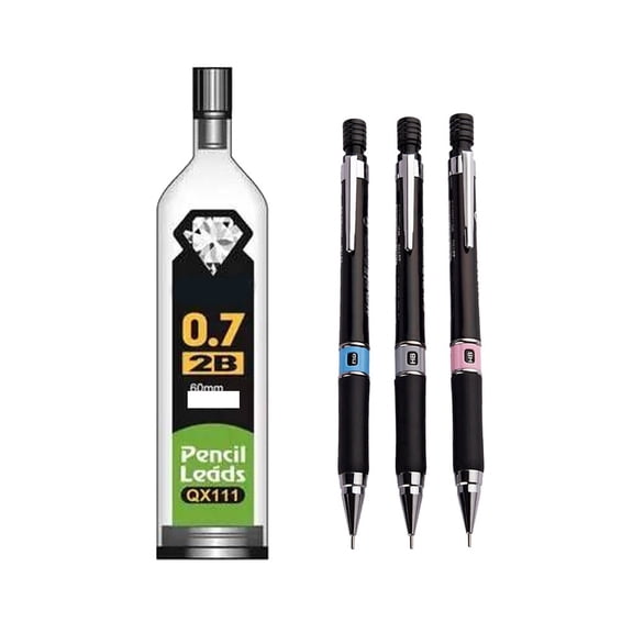 ibasenice 6Pcs Mechanical Pencil Set Black Automatic Pencils for Writing with Refill