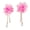 Pink, variant on Large Fabric Flower Earrings Boho Faux Pearl Dangle Drop Earrings Long Rhinestone Tassel Earrings for Holiday Vacation Parties Beach