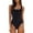 Black, variant on One Piece Bathing Suit for Women Tummy Control Swimsuit Scoop Neck Square Back Monokini Swimwear