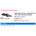 thumbnail image 2 of Brake Master Cylinder - Compatible with 1999 - 2004 Jeep Grand Cherokee 2000 2001 2002 2003, 2 of 2
