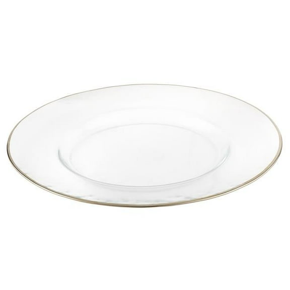 Jiallo 31122 13 in. Silver Rim Charger Plates - Set of 4