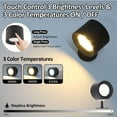 thumbnail image 2 of Glowright Lights, Stick on Lights for Wall, Smart Glowright Round Lights, Glowright Rotation Lights, Two Lights in One, Cozy or Bold, for Kitchen, Bedroom, Study, Office (Black), 2 of 7