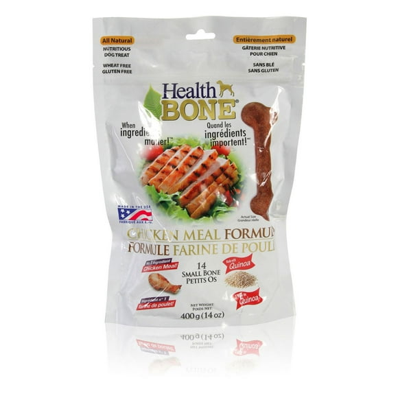 Petit os de poulet d'Omega Paw Health Bone pour chiens 400 g, 14 oz