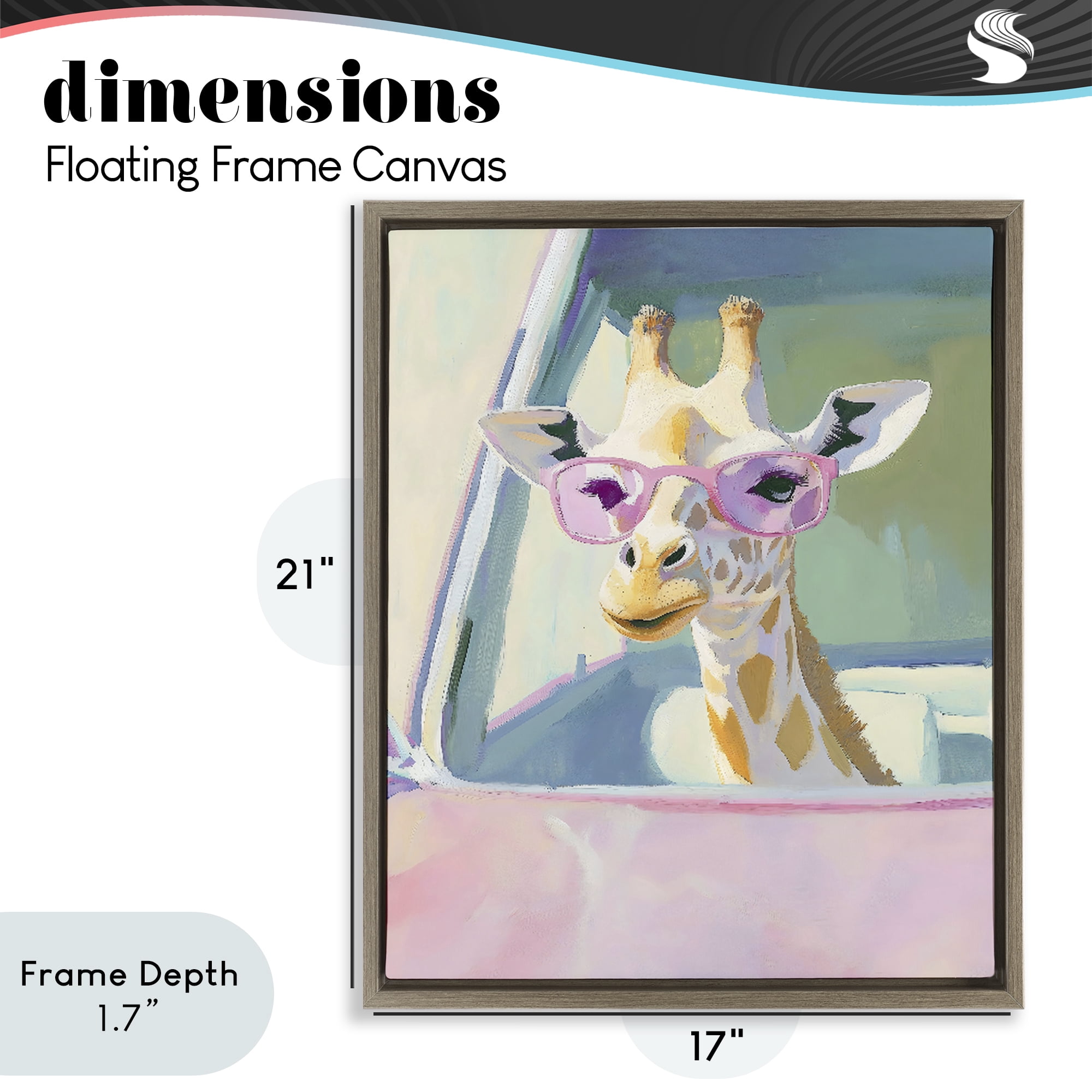 Stupell Industries Giraffe Car Ride Brown Framed Floater Canvas Wall Art, design by The Prints Vibe