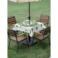 thumbnail image 5 of Square Outdoor Tablecloth with Umbrella Hole St Patrick's Day Outside Table Cloth Waterproof Patio Table Cover Green Lucky Shamrock Wreath Spring Vintage Zipper Tablecloths for Picnic 54x54 Inch, 5 of 8