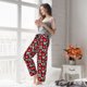 thumbnail image 5 of Balery Red Floral Pantalones de pijama para mujer, pijamas ultraligeros, pantalones de estar por casa-Medium, 5 of 6