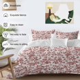 thumbnail image 4 of Farmhouse Red Duvet Cover Set, Vintage Flower Leaf Botanical Plant Soft Duvet Cover Twin Size Bedding Set 4 Pieces, 1 Quiltcover and 2 Pillowcases with Zipper, 1 Bed Sheet for All Seasons, 4 of 9