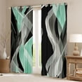 thumbnail image 2 of Homewish Dreamy Wavy Stripes Blackout Curtains Set of 2 (52x84 Each),Contemporary Art Curtain,Mint Green, 2 of 6