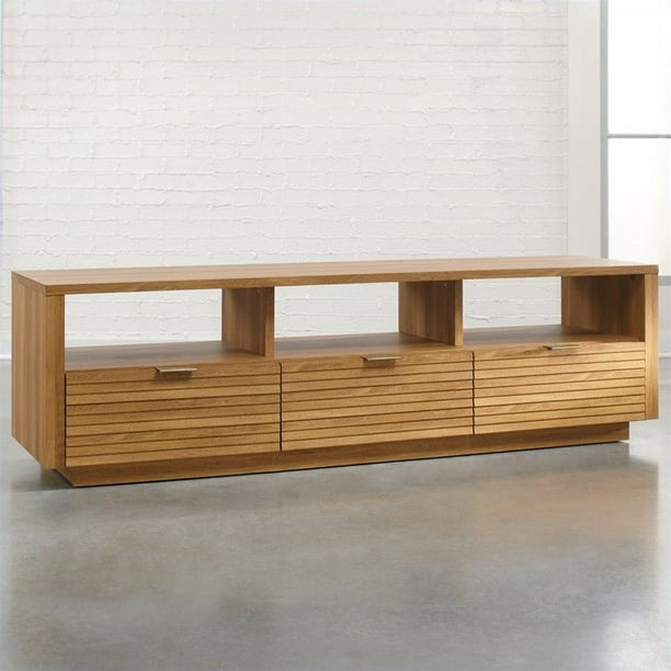 Sauder Soft Modern Entertainment Credenza in Pale Oak
