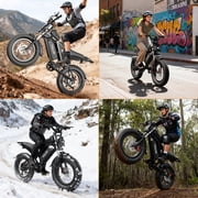 Electric Bike for Adults, PEAK 1500W, 20 Fat Tire, 48V 23Ah 30MPH Off-Road Ebike, Full Suspension E-Mountain Bike UL2849