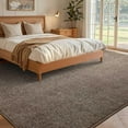 thumbnail image 5 of 6x9 Washable Area Rugs for Bedroom Living Room, Low Pile Thin Rug Solid Color, Non-Slip Carpet Indoor for Home Decor (Brown), 5 of 16