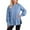 Blue, variant on Women Fall Sweatshirts Oversize Solid Long Sleeve Crew Neck Side Slit Casual Athletic Outfits Trendy Blue