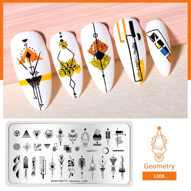BORN PRETTY Nail Stamping Plate Line And Leaves Flower Nail Art Board StampingTemplate Stainless Steel Nail Design Manicure Gong Bohan LED