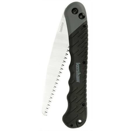 Kershaw Taskmaster Folding Saw (2555X); for Camping and Hunting with Serrated High Performance 7 in. Steel Blade, Lock Button Release and Glass-Filled Nylon Handle with Rubber