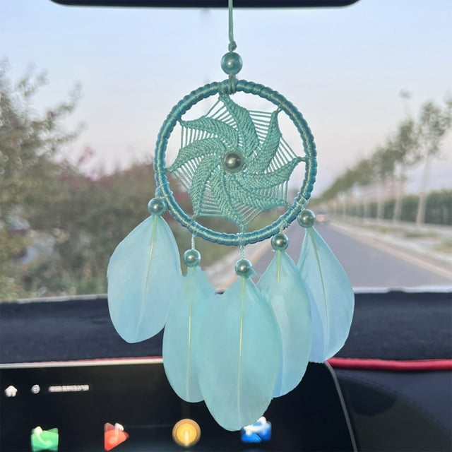 Wzzjkit Colorful Car Pendant Crochet Car Rearview Mirror Ornament