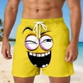 thumbnail image 2 of ibiyuan Men Swim Shorts Funny Expression Graphic Quickdry Running Board Shorts Drawstring Waist Bathing Suit Beach Pool Swimwear, 2 of 4