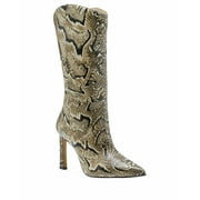 Vince Camuto Senimda Leather Pointed Toe Snake Mid-Calf Boots MULTI (8.5, MULTI)