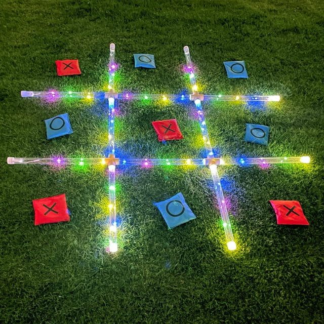 Juego Giant Tic Tac Toe para exteriores con luz que brilla en la oscuridad
