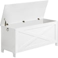 thumbnail image 3 of Coffre de Rangement Robuste Banc de Rangement d'Entrée avec Charnières Banc à Chaussures Rétro Meuble Aspect Bois pour Salon Chambre et Noyer, 3 of 5