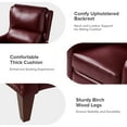 thumbnail image 5 of Genuine Leather Recliner Chair Push Back Wingback with Nailhead Trim for Living Room Bedroom Burgudy, 5 of 10