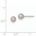 thumbnail image 2 of Primal Silver Sterling Silver Rhodium-plated 7-8mm Purple Freshwater Cultured Round Pearl Stud Earrings, 2 of 4