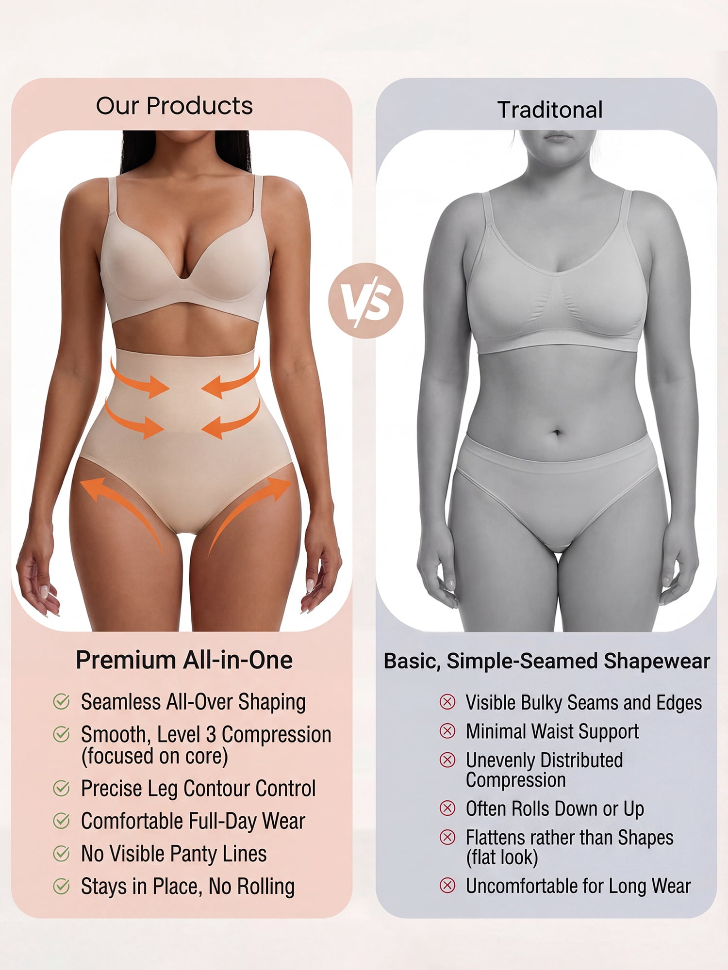 DARING DIVA Women's Briefs Tummy Control Shaping Underwear XL Beige