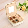 thumbnail image 5 of Unique Bargains Travel Jewelry Case, Small Jewelry Organizer Portable Mini Jewelry Box with Mirror Square Style 2, White, 5 of 5