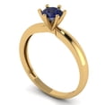 thumbnail image 2 of 0.5 ct Round Cut Simulated Blue Sapphire Solitaire 14K Yellow Gold Womens Engagement Ring, 2 of 5