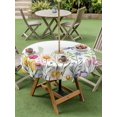 thumbnail image 5 of Outdoor Tablecloth with Umbrella Hole Zipper Wildflowers Round Tablecloth 54" Waterproof Outside Table Cloth Spring Country Tulip Butterfly Floral Leaf Patio Table Cover Tablecloths for Picnic Party, 5 of 8