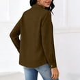 thumbnail image 5 of SYMOID Brown Womens Long Sleeve Button Down Shirt - Breathable Wrinkle Free Casual Blouse for Work,Size S, 5 of 5