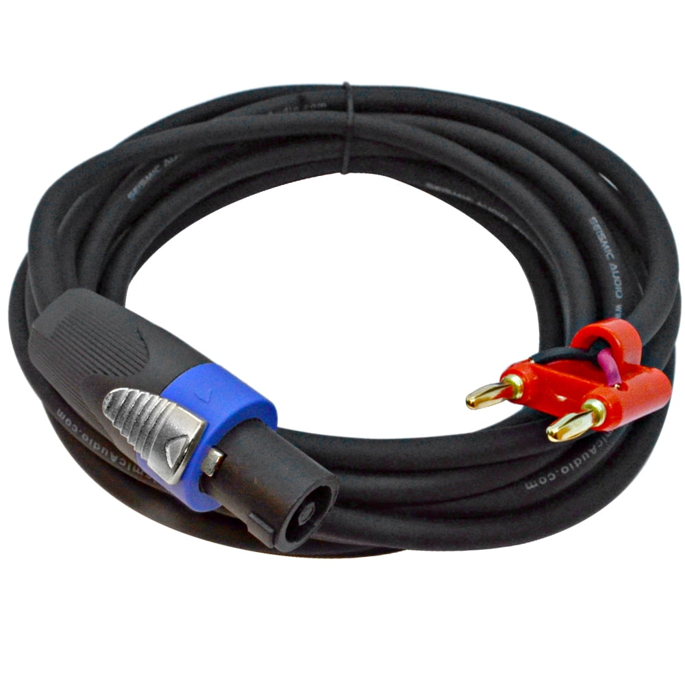 Seismic Audio 20 Foot Banana to Speakon Speaker Cable -16 Gauge 100 Percent Copper Conductors - SA16SB20